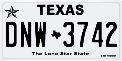 TX license plate DNW3742