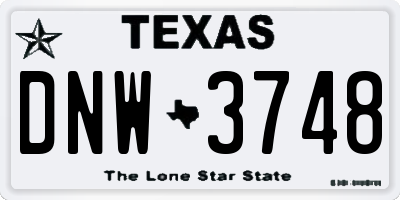 TX license plate DNW3748