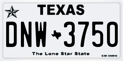 TX license plate DNW3750