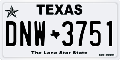 TX license plate DNW3751