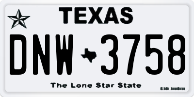 TX license plate DNW3758