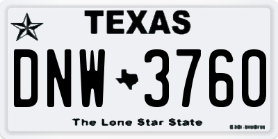 TX license plate DNW3760