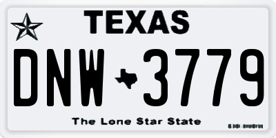 TX license plate DNW3779