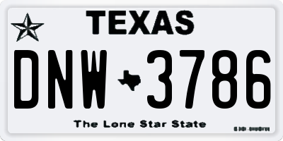 TX license plate DNW3786