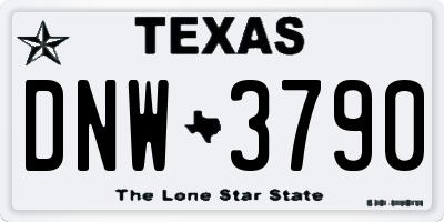 TX license plate DNW3790