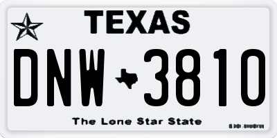 TX license plate DNW3810