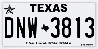 TX license plate DNW3813