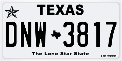 TX license plate DNW3817