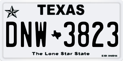 TX license plate DNW3823