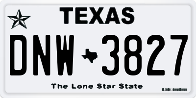 TX license plate DNW3827