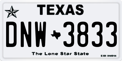 TX license plate DNW3833