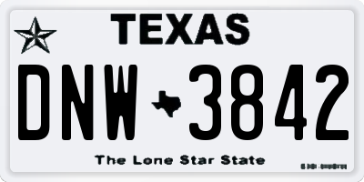 TX license plate DNW3842