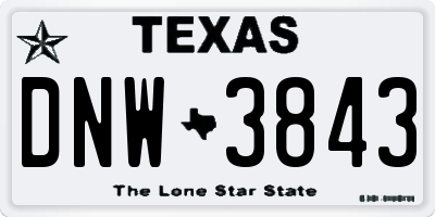 TX license plate DNW3843