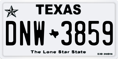 TX license plate DNW3859
