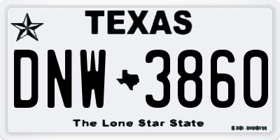 TX license plate DNW3860
