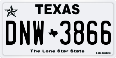 TX license plate DNW3866