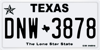 TX license plate DNW3878