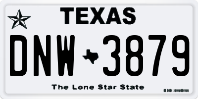 TX license plate DNW3879