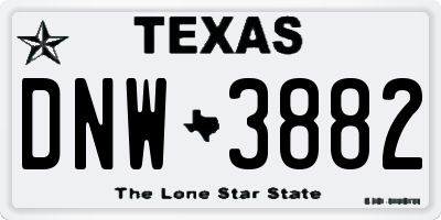 TX license plate DNW3882