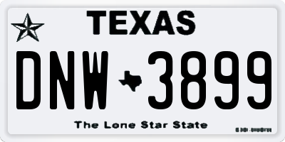 TX license plate DNW3899