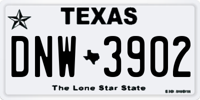TX license plate DNW3902