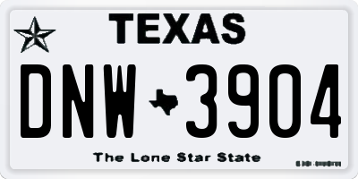TX license plate DNW3904