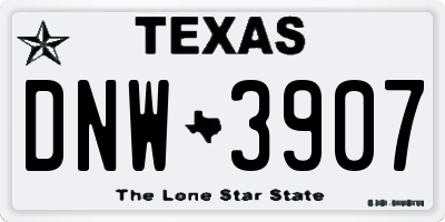 TX license plate DNW3907