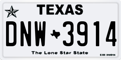 TX license plate DNW3914