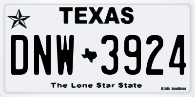 TX license plate DNW3924