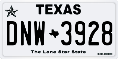 TX license plate DNW3928