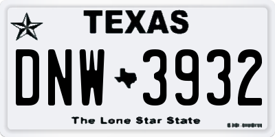 TX license plate DNW3932