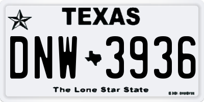 TX license plate DNW3936
