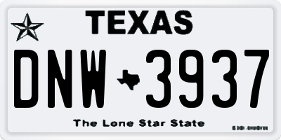 TX license plate DNW3937
