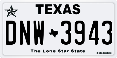 TX license plate DNW3943