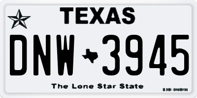TX license plate DNW3945