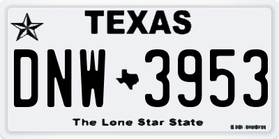 TX license plate DNW3953