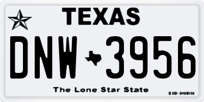 TX license plate DNW3956