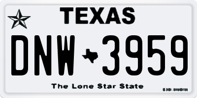 TX license plate DNW3959
