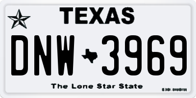 TX license plate DNW3969