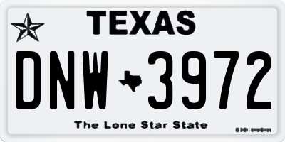 TX license plate DNW3972