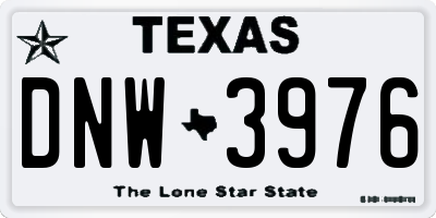 TX license plate DNW3976