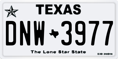 TX license plate DNW3977