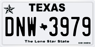 TX license plate DNW3979