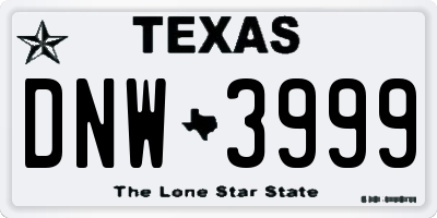 TX license plate DNW3999