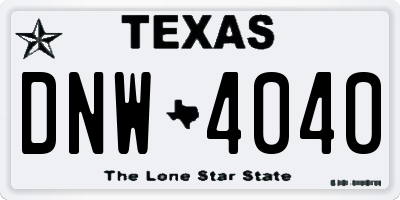 TX license plate DNW4040