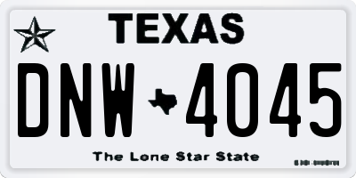 TX license plate DNW4045