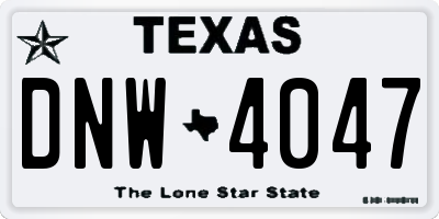 TX license plate DNW4047