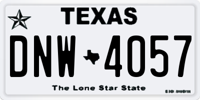 TX license plate DNW4057