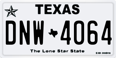 TX license plate DNW4064