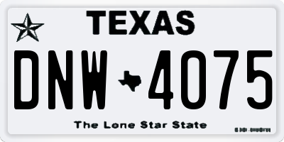 TX license plate DNW4075